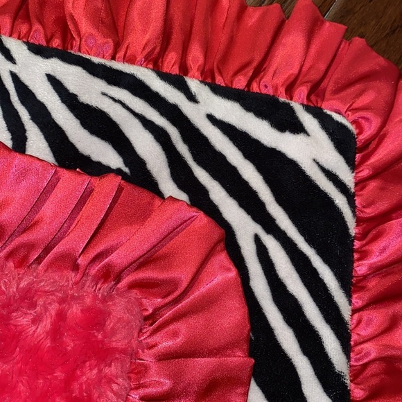 Little Yellow Chick pink zebra soft lovey blanket - Picture 13 of 14